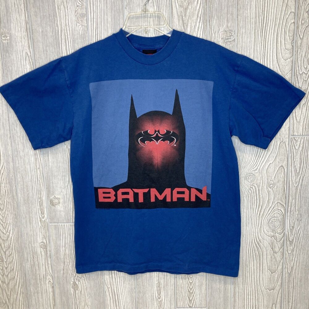 Vintage Batman & Robin T-Shirt DC Comics 1997 Blue Size Medium Single Stitch